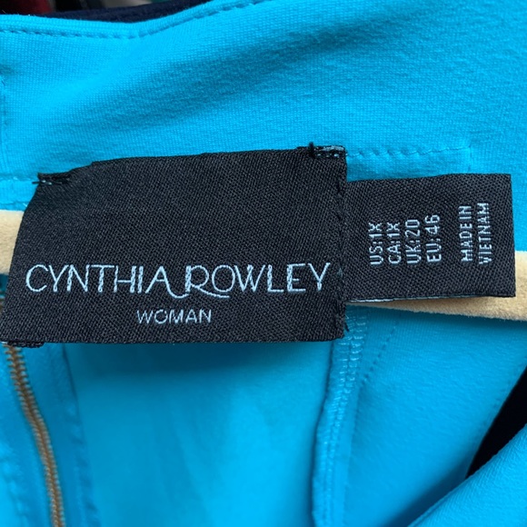 Cynthia Rowley teal 85% nylon and 15% spandex racerback dress with pockets. - Picture 2 of 4